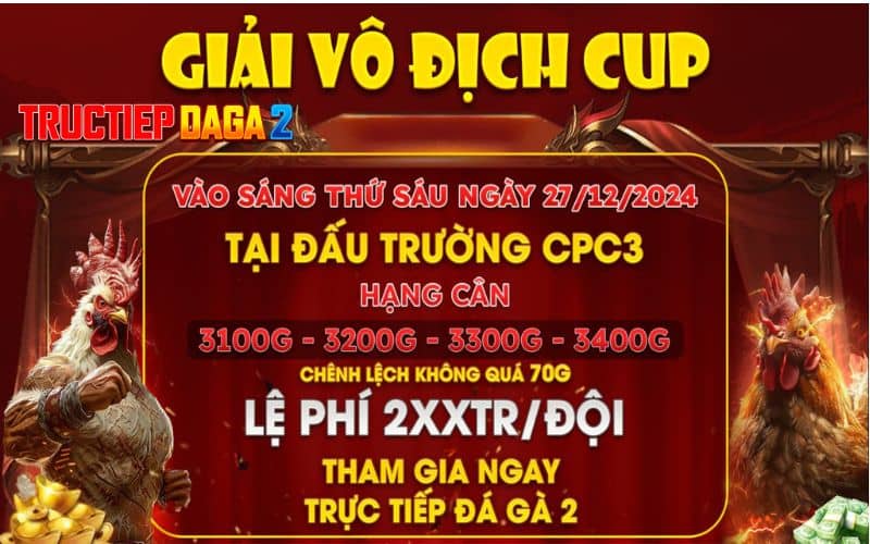 Thông báo giải vô địch cup tại CPC3 ngày 27122024 